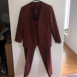 Theory burgundy suit